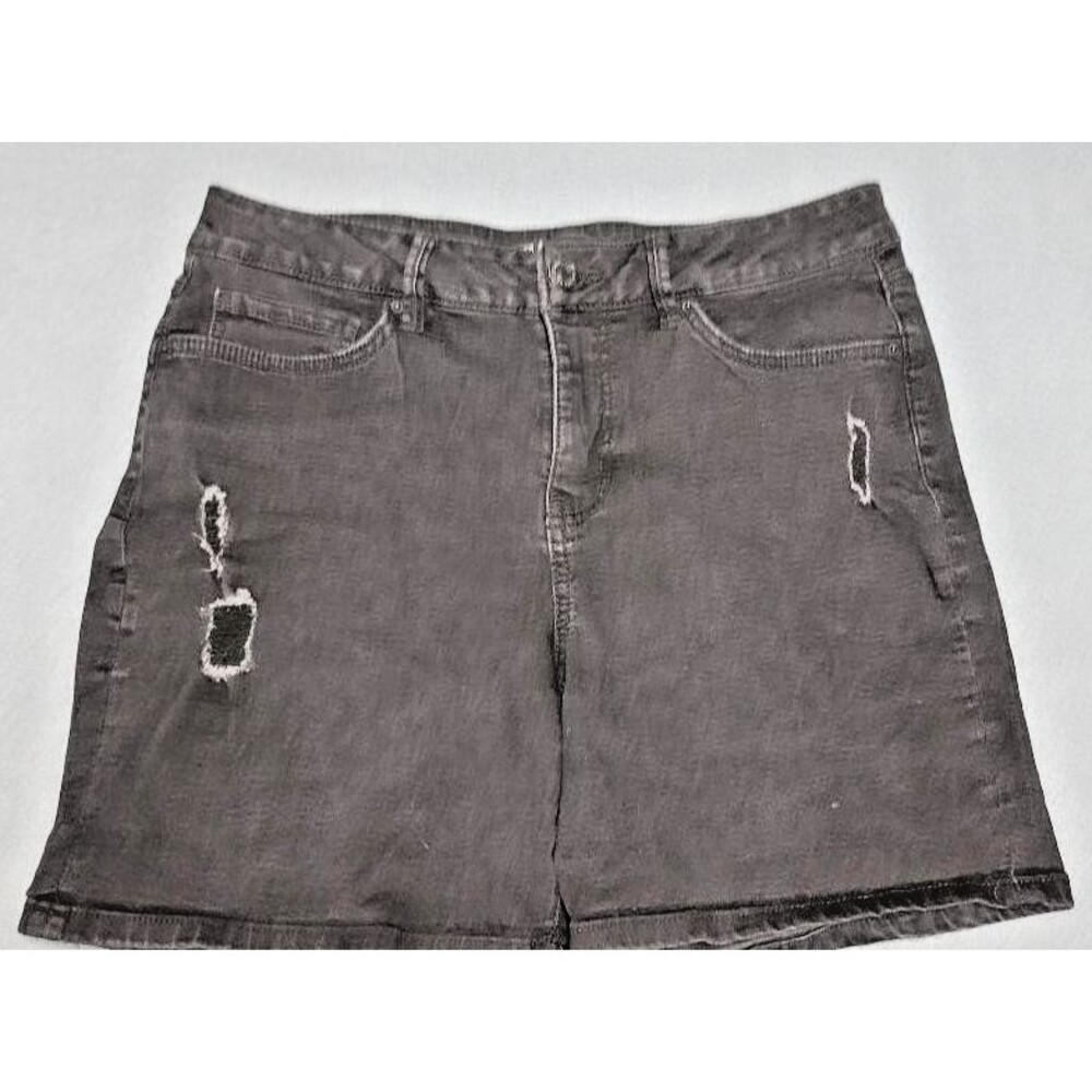 Royalty For Me Womens Slim Stretch Petite Black Denim Shorts Size 10P